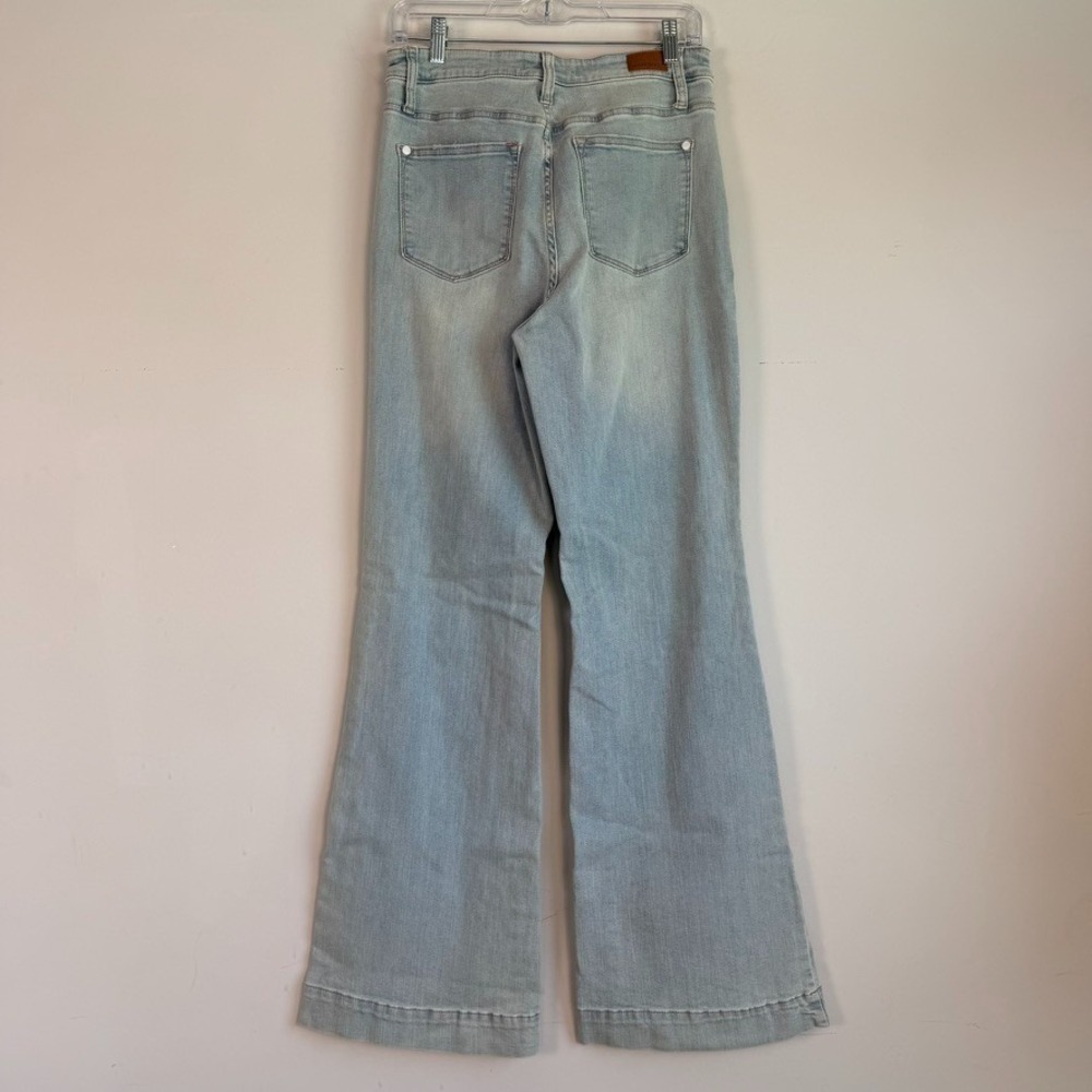 Judy Blue Wide Leg Jeans Size 28 Blue Boho Stretch High Rise - Picture 5 of 10